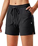 G Gradual Women's 5" Hiking Cargo Shorts Quick Dry Athletic Shorts for Women with Pockets for Golf Workout Walking(Black M)