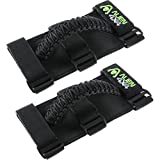 Alien Sunshade Jeep Grab Handles - Premium Paracord Jeep Wrangler Grab Handles, Easy to Install with 3 Straps & Grip Handle – Fits Jeep Wrangler and Jeep Gladiator Roll Bars (2 Pack, Black)