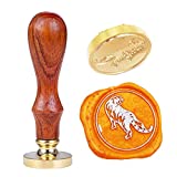 Ussuri Tiger Wax Seal Stamp, YGHM Brass Head and Rosewood Handle