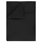 Luxury Microfiber Breathable Flat Sheet, Wrinkle Resistant Double Brushed Bed Top Sheet Machine Washable (Black, Full)