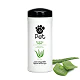 John Paul Pet Ear & Eye Pet Wipes for Dogs and Cats, 2 in 1, Safe, Clean Face, Infused with Aloe, pH Balanced, Cruelty Free, Paraben Free, Made in USA, Unscented, White, 7" x 7"