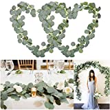 Soyee Artificial Eucalyptus Garland 12FT Wedding Arch Decorations Faux Eucalyptus Leaves Vines Handmade Greenery Garlands Backdrop Table Placement Decor