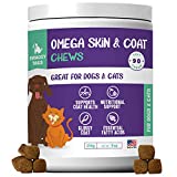 Omega 3 for Dog Treats with Fish Oil, with Omega-3 Fatty Acids, 90 Pet Allergy Chews - Soft Omega Bites to Relieve Itch, Allergies, Hot Spots - Premium Skin and Coat Supplements for Dogs and Cats