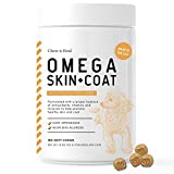 Chew + Heal Salmon Oil for Dogs - 180 Soft Chew Omega Treats for Skin and Coat - Fish Oil Blend of Essential Fatty Acids, Omega 3, 6, and 9, Vitamins, Antioxidants and Minerals - Made in USA