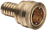 Dixon 8ES8-B Brass Quick-Connect Hydraulic Fitting, Coupler, 1" Straight Coupling, 1" Hose ID Barbed