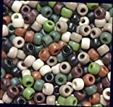 Camouflage Mix Matte Crafts 9x6mm Beads for Jewelry Making Bracelets, Necklaces 500pc Made in The USA Supplies for DIY Crafts Beadwork