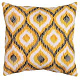 Tobin Needlepoint Kit Stitched in Yarn, 12 by 12-Inch, Yellow Ikat