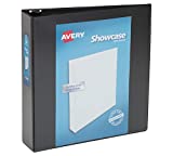 Avery Economy Showcase View 3 Ring Binder, 2" Round Rings, 1 Black Binder (19700)