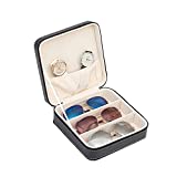 Aco&bebe House 3-Slot Travel Sunglass Organizer Collector - Faux Leather Jewelry Storage Case Box