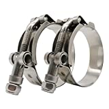 Roadformer 3" T-Bolt Hose Clamp - Working Range 83mm - 91mm for 3" Hose ID, Stainless Steel Bolt, Stainless Steel Band Floating Bridge and Nylon Insert Locknut (83mm - 91mm, 2 pack)