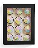 Yotruth Black Cupcake Boxes Hold 12 Cupcakes,20 Packs Bakery Boxes with Window 14"x10"x3.5" Cupcake Carriers Containers