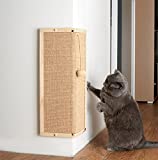 Wow.Wood Corner Cat Scratching Post Wall Mounted Sisal cat Scratcher Durable Slim Scratch pad for Cats Vertical Mount Pine Natural Board 4 in 1