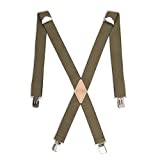 Dickies Men's 1-1/4 Solid Straight Clip Suspender, Olive, One Size