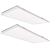 Hykolity 2x4 FT White LED Flat Panel Troffer Light, 50W 5000K Recessed Back-Lit Drop Ceiling Light, 5500lm Lay in Fixture for Office, 0-10V Dimmable, 3-Lamp F32T8 Fixture Replacement, 2 Pack