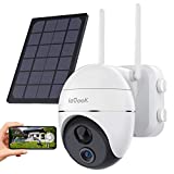 ieGeek Security Camera Outdoor, 2K Wireless WiFi 360PTZ Camera, Solar Security Camera Battery Powered,Surveillance Camera with Spotlight/Siren/Motion Detection/3MP Color Night Vision,Works with Alexa