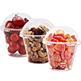 9 oz Clear Plastic Cups with Lids - 30 Sets Dessert Cups with Dome Lids (NO HOLE), Crystal PET Parfait Cups with Lids, Disposable Party Cups for Fruit/Ice Cream/Cupcake/Iced Cold Drinks