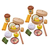 NUOBESTY 26pcs Dim Sum Toy Steamer Buns Chinese Breakfast Toy Pretend Play Kitchen Toy for Boys Girls