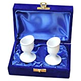 HealthGoodsIn - Porcelain Ceramic Eye Wash Cup for Keep Your Eyes Clean and Healthy (Set of 2) with Velvet Gift Box