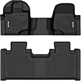 OEDRO Floor Mats Compatible with 2015-2021 Ford F-150 SuperCab/ Extended Cab w/ 1st Row Bench Seat - 2nd Row Set (Over-Hump Front & 2nd Seat), Black TPE All-Weather Guard - Custom Fit