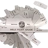 Tektall Stainless steel fillet weld set gage Rl Gauge welding inspection test Unlar metric & inch Accurate 7-pieces