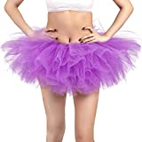 Adult Tutu Skirt, Tulle Tutus for Women, Teens Ballet Skirts Classic 5 Layers Purple