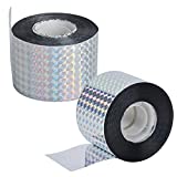 Petift Bird Repellent Scare Ribbon Tape (1.9" By 525 Feet), Double Sided Holographic Flash Deterrent,Reflector Perfect Deterrent To Birds, Pigeons,Crows,Wildlife(2 Pack)