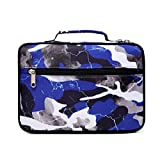 Bible Cover for Boys Kids Scripture Carrying Case with Handle Pockets Childrens Toddler LDS Handbook Good Holy Book Protector Pouch Teens Church Bag Hope Journaling Storage Organizer Blue Camo Soft