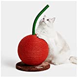 VETRESKA Cherry Cat Scratching Post, 22.64" Tall Cat Scratcher with Sisal Rope Ball, Vertical Cat Scratch Post Claw Scratchers for Indoor Cats, Kitten Supplies