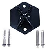 YUSUSports Wall and Ceiling X-Mount Anchor | Heavy Duty - Hexagon, Black, 2 Hole | for TRX Straps, Battle Rope, Workout Straps, Yoga, Strength Training, Trapeze, Suspension