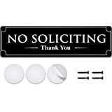 No Soliciting Sign For House or Business - 2.2" X 8.25" - PREMIUM QUALITY ACRYLIC SIGNS - Apply to Door or Wall - Includes Adhesives and Screws - Ideal Anti-Solicitation Notice to Stop all Solicitors