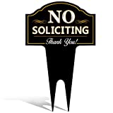 No Soliciting Outdoor Metal Yard Sign for Home, House and Business | Stylish Laser Cut | Made with Heavy Duty DiBond Aluminum