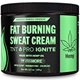 TNT Pro Ignite Pre-Workout Enhancer Hot Sweat Cream with Hemp: Target Tummy Belly, Thigh & Arm - Sweet Scent - Belly Firming, Exercise Thermogenic Cream for Men & Women, Heat Skin Lotion