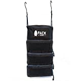 Pack Gear Suitcase Organizer | Pack More in your Large or Carry On Luggage | Unpack Instantly with these Compression Packing Cubes for Suitcases | Hanging Shelf Organizer for Closet (Black) (Carry-On)