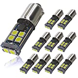 DODOFUN BA9S White Car Interior Exterior Replacement Bulb Bayonet Base BA9 53 57 1445 1895 64111 Size Reading Map Dome Side Door Courtesy LED Light 12V (Pack of 10)