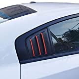crosselec Side Window Louvers Air Vent Scoop Shades Cover Blinds ABS for Dodge Charger 2011-2021 (Red line)