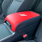 CEBAT Center Console Armrest Box Cover Anti-Scratch Leather Auto Central Armrest Protector Pad Interior Decoration Accessories Fit for Dodge Charger 2011-2021 Chrysler 300 2015-2021(Black And Red)