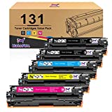 HaloFox Compatible Toner Cartridge Replacement for Canon 131 131h for Canon Color ImageClass MF8280Cw MF624Cw MF628Cw LBP7110Cw MF8230Cn Laser Printer (Black, Cyan, Yellow, Magenta, 5-Pack)