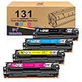HaloFox Compatible Toner Cartridge Replacement for Canon 131 131H imageClass MF624Cw MF628Cw MF8280Cw LBP7100Cw MF8230Cn for HP 131A 131X Printer (Black, Cyan, Yellow, Magenta, 4-Pack)