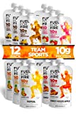 Fuel For Fire - Variety - Team Sports (12 Pack) Fruit & Protein Smoothie Squeeze Pouch | Perfect for Workouts, Kids, Snacking - Gluten Free, Soy Free, Kosher (4.5 ounce pouches)