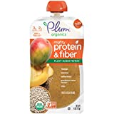 Plum Organics Mighty Protein & Fiber, Organic Toddler Food, Mango, Banana, White Bean, Sunflower Seed Butter & Chia, 4 Ounce, Pack of 12