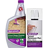 Rejuvenate Grout Deep Cleaner - Cleaning Formula Instantly Removes Years of Dirt Build-Up to Restore Grout to The Original Color (32oz) & White Grout Restorer Marker Pens