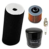 Air Filter + Oil Filter + spark plug suit for 2002-2008 Yamaha Grizzly YFM660 660 4x4 carburetor by LIYYOO