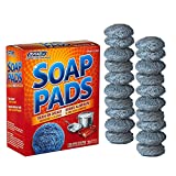 20 Pack Steel Wool Soap Pads - Metal Scouring Cleaning Pads for Dishes, Pots, Pans, and Ovens - Pre-Soaped for Easy Cleaning of Tough Kitchen Grease and Oil