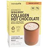 WonderFit Skin & Body Collagen Hot Chocolate, Chocolate Marshmallow, 15g Collagen Peptides, Keto Friendly (5ct)