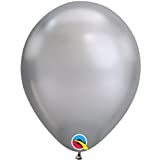 Qualatex 85109 Chrome 7 Inch Latex Balloons (Chrome Silver, 10 Pack)