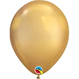 Qualatex 7" Chrome-Gold Latex Balloons, 7"