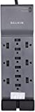 Belkin 12-Outlet Home and Office Series Surge Protector, 8ft Cord, Gray