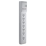 Power Strip, Belkin Surge Protector with 7 AC Multiple Outlets, 6 ft Long Heavy Duty Extension Cord for Home, Office, Travel, Laptop, Computer Desktop & Phone Charging Bricks - White (2320 Joules), 6'