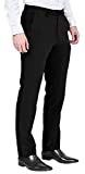 Premium Men's Velvet Dress Pants for Prom Business Occasion Trousers Adjustable Waist Casual Pants, Black, Large