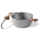 Cyrret Stock Pot with Lid, 5 Quart Stockpot Soup Pasta Pot Induction with Nonstick Stone Coating, Casserole with with Handle